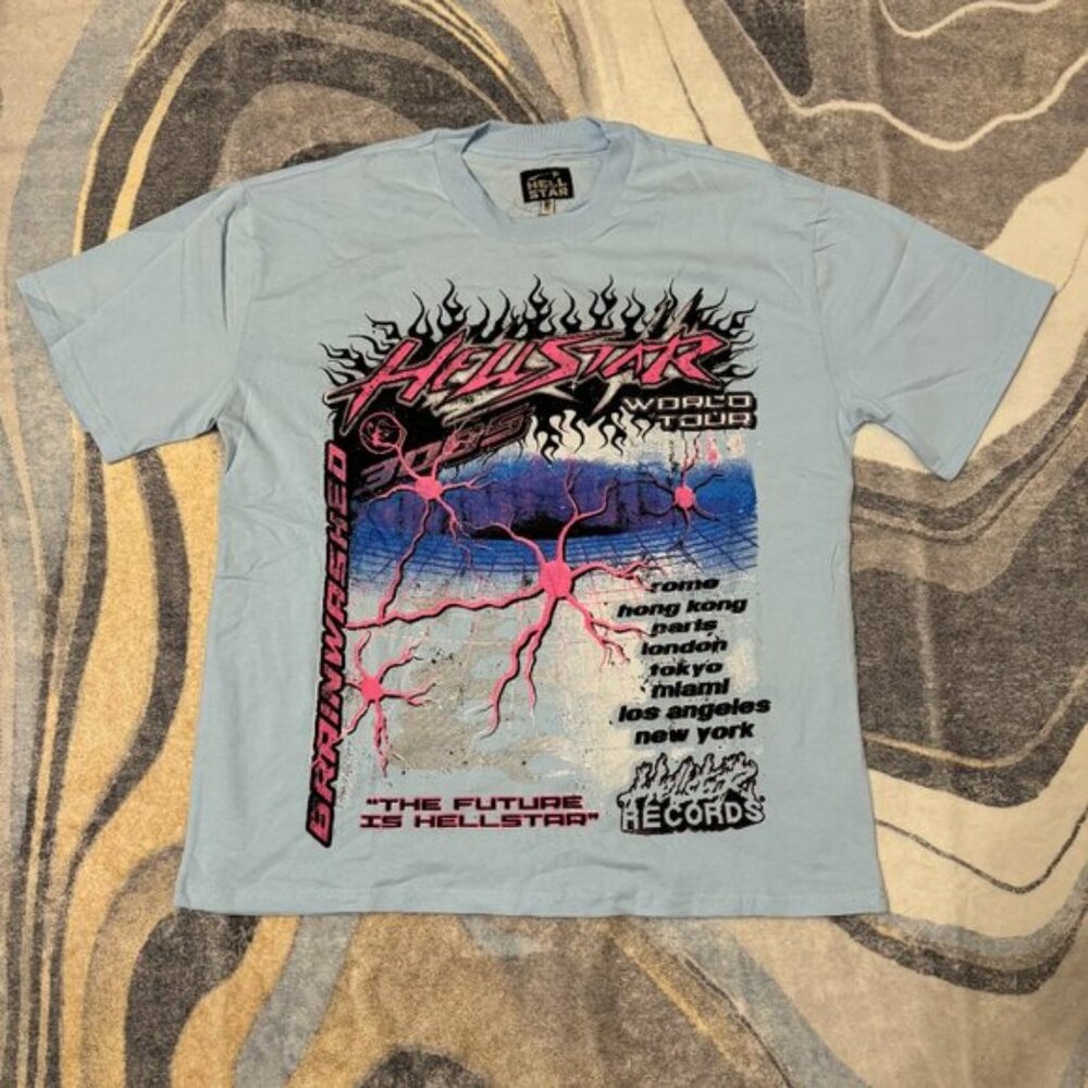Hellstar 3005 World Tour Blue T-Shirt Men’s Size Large